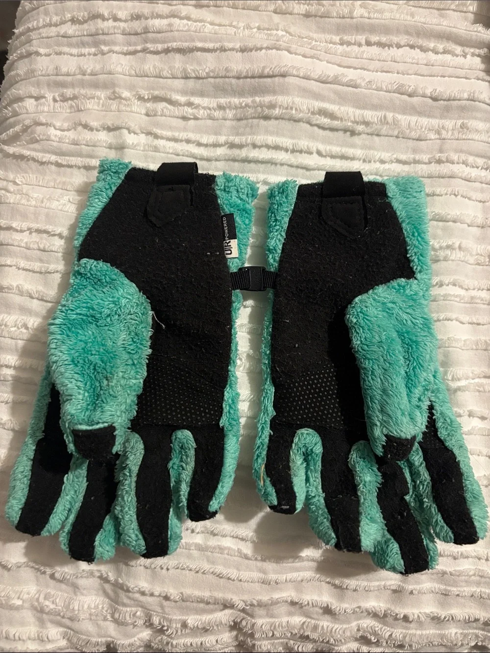 Northface gloves teal girl